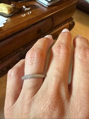 Micro Pave Diamond Platinum Ring